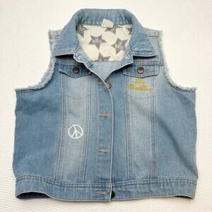 JUNK FOOD DENIM BEATLES VEST embroidered